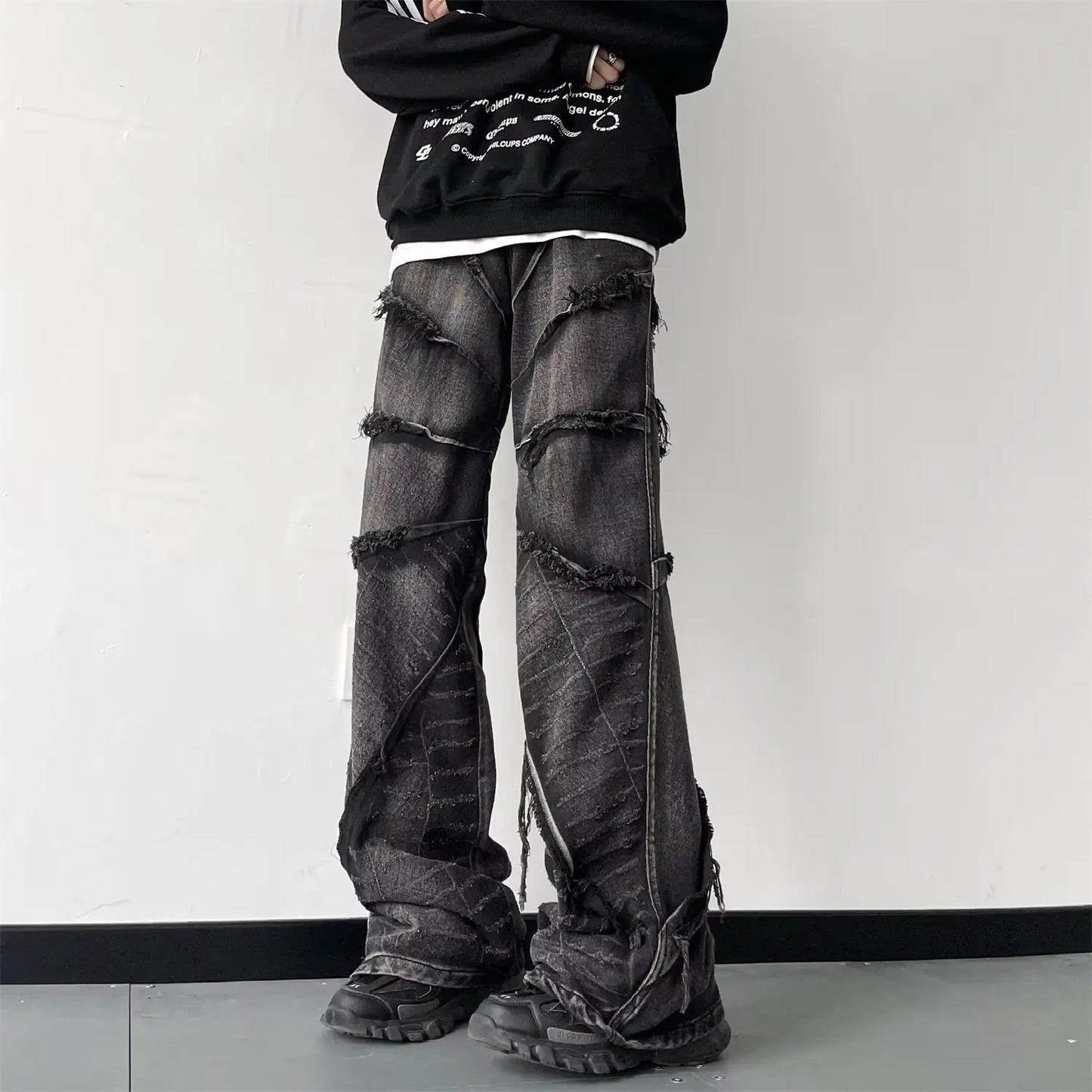 Streetwear Baggy Jeans Y2K Hip Hop Retro Baggy Jeans Men Jeans Wide Leg Oversize Denim pants Denim Trousers Cargo Jeans