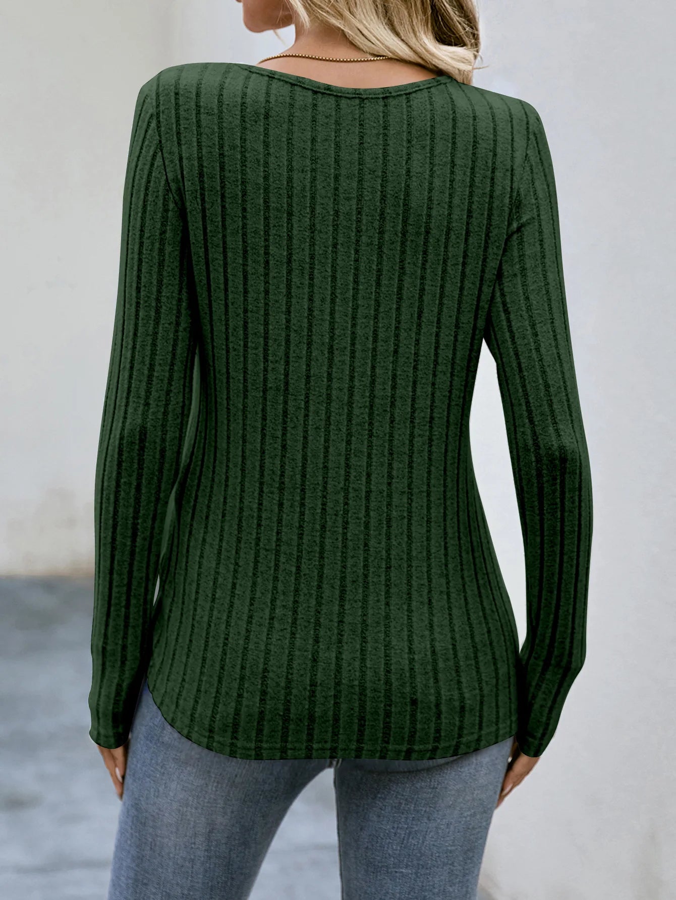Women's Clothing Western Tops 2024 hot autumn new waist cinched round neck tight long sleeved top Europe America T-Shirts Tees