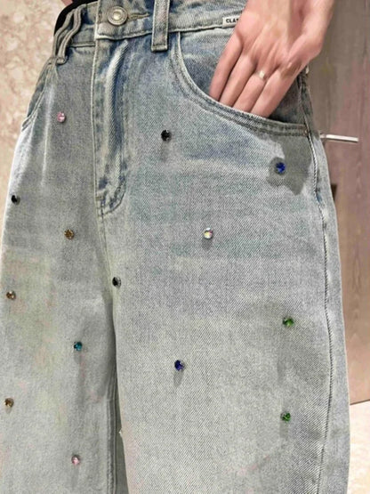 Fashion Street Casual Loose Woman Jeans Light Blue High Waist Basic Straight Pants Female Chicly Y2k New Slim Women Jeans