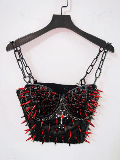 Cross Tops e girl clothes Gothic Tank Tops Punk Tank Tops  vintage tops y2k clothes y2k crop top gothic clothesRivets Tank Tops