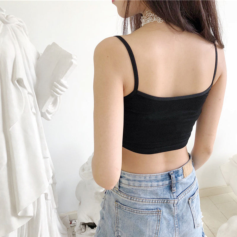 Hot Tops for Women Fashion Summer Sexy Seamless Tank Top Lovely Sleeveless Summer Camis Backless Camisole Crop Top Ropa Mujer