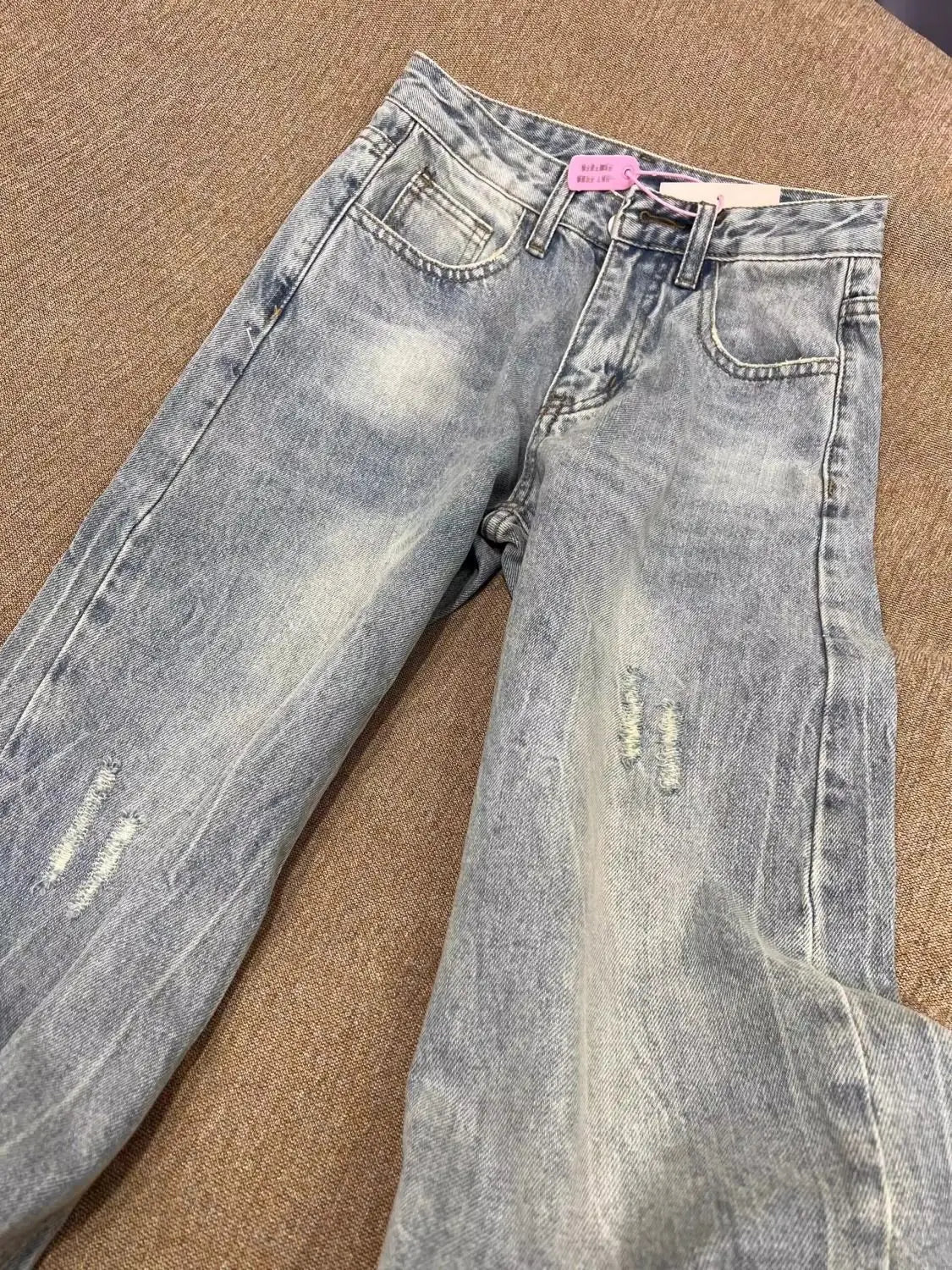 Baggy Jeans Women Clothing Street Retro Washing and Aging Ripped Jeans for Women Casual Wide-leg High Waisted Jeans Woman Pants