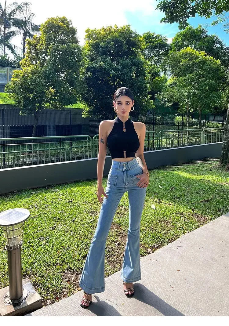 2025 Women Sexy Tank Tops Chic Y2K Tops Halter Off Shoulder Tops Crop Elastic Solid Tank for Women Summer