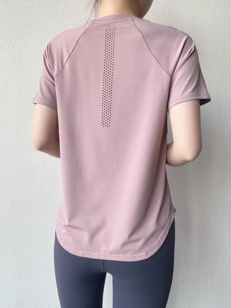 Sportswear Woman Gym 2026 Yoga Clothes Women T-Shirt Short Sleeve Quick Dry Fitness Top Breathable Running Shirt Yoga Wear