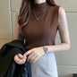 Spring Women Knitted Green Tank Tops Women Thin Tops Basic Casual Tank Tops O-neck Tees Sleeveless Tops For Women