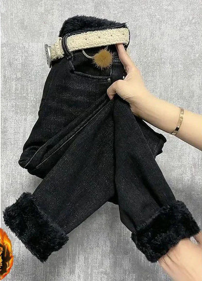 Fleece Jeans For Women Clothes Winter Warm Stretch Denim Harem Pant Loose Thickening Trousers Fall Pantalones De Mujer