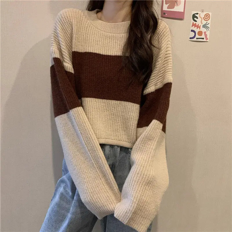 Tops Sweaters For Women With Headings Ladies Sweater Pullover Cropped Autumn 2025 Trend Cute Kawaii Black Knitted High Quality
