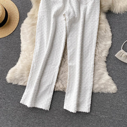 Ripped Jeans for Women Casual Streetwear New Spring Autumn High Waist Straight Leg Pants Fashion White Blue Denim Trousers