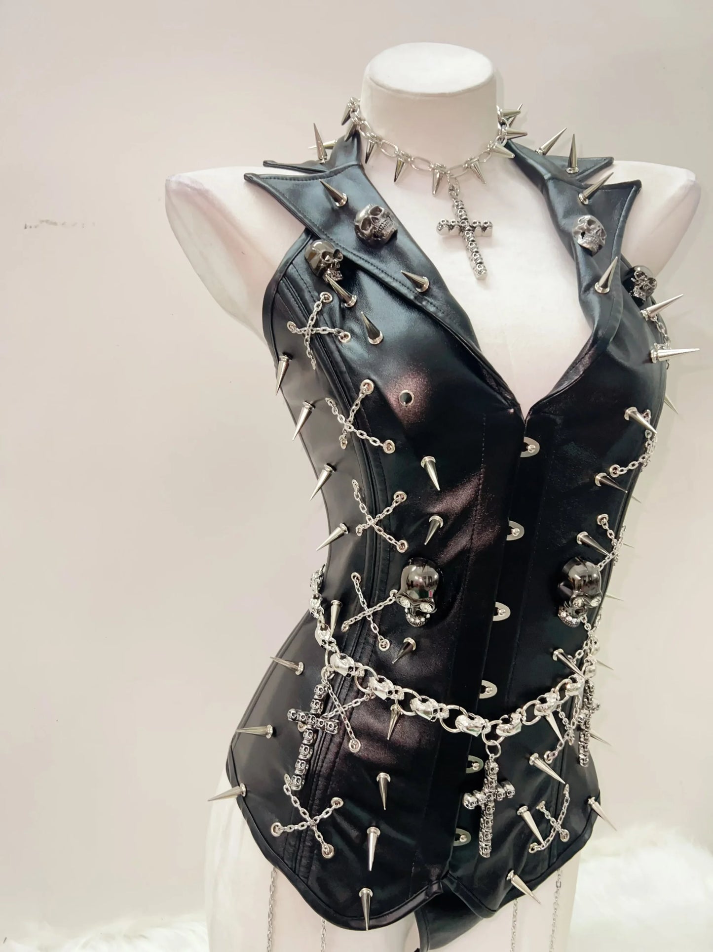 Skull Tank Tops Rivets  tops Cross Tank Tops y2k clothes y2k crop top Gothic Tank Tops Punk Tank Tops sexy top harajuku fashion