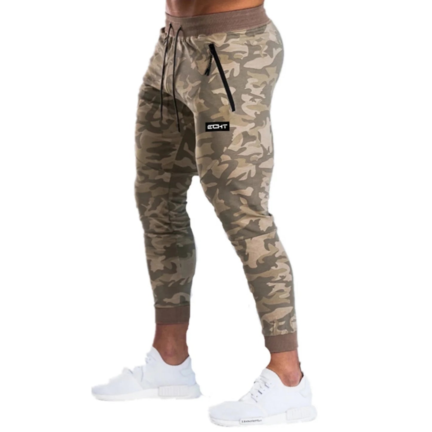 Gym Skinny Jogger Set of clothes Men Running Sweatpants Fitness Bodybuilding Sports Pants Zip pocket Male Cotton Jogging Trouser