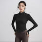 Gym Coat Shirts Stand-up Collar Half Zipper Slim Sports Top T-shirt Thin Activewear Yoga Breathable Long-sleeved Fitness Clothes