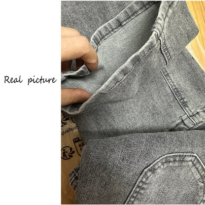 Vintage High Street Low-Waisted Jeans Women 2025 New All-Match Wide Leg Y2K Denim Trousers Female Sexy Slim Fit Flares Pants