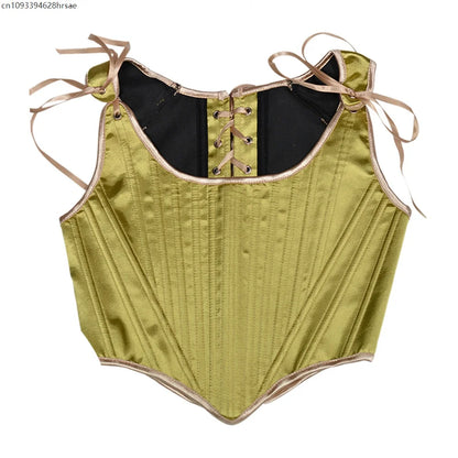 Corset Tops for Women Renaissance Boned Overbust Bustier Corset Top