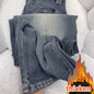 Wide Leg Jeans Women Plus Velvet Thicker Warm Vintage High Waist Casual Autumn Winter Streetwear Fashion Teens Personality Ins