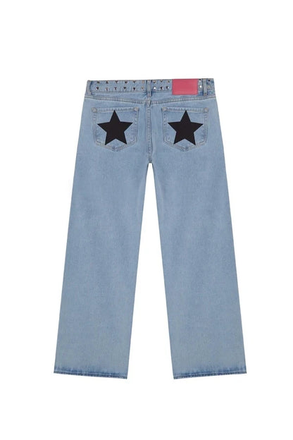Baggy Jeans Women's Clothing Street Hip Hop Vintage High Waisted Jeans Wide Leg Casual Blue Jeans for Women Pants