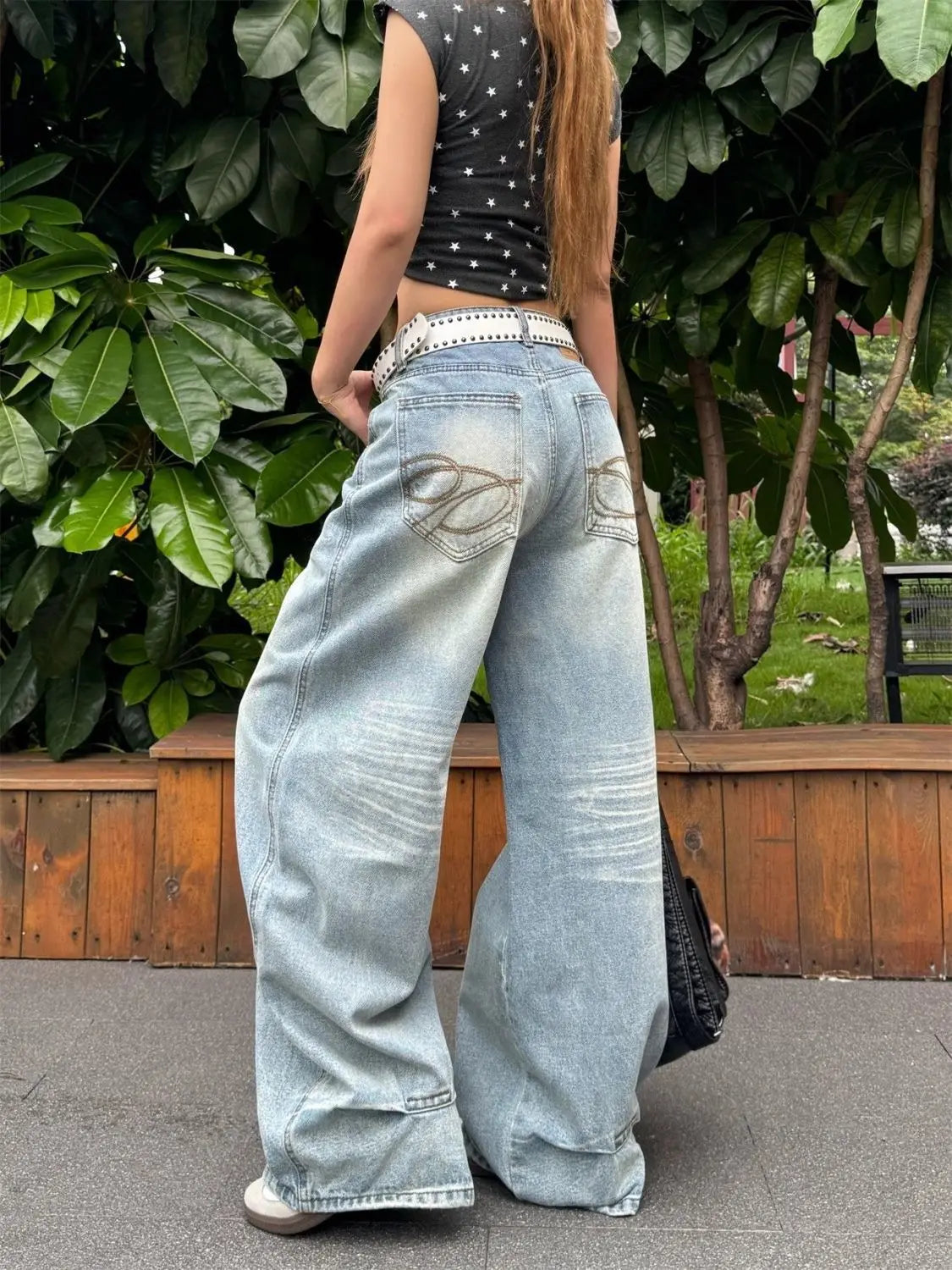 Baggy Jeans Women's Clothing Street Hip Hop Vintage High Waisted Jeans Wide Leg Casual Blue Jeans for Women Pants