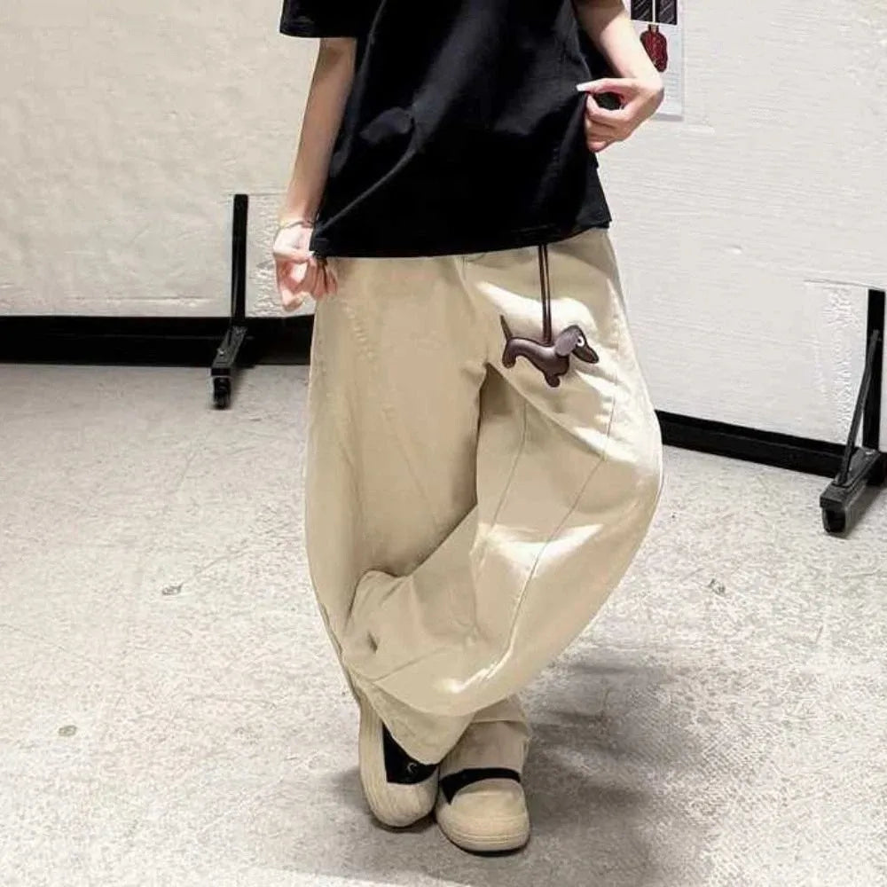 Female Clothing High Waist Denim Jeans Baggy Wide Leg Star Jeans Women Y2k Retro Loose Casual Pants Lady