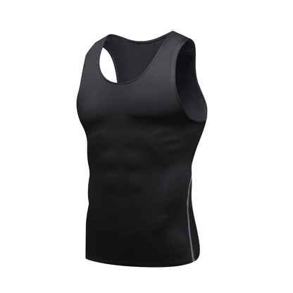 Men's Gyms Clothing Sports Fitness Tank Top Quick Dry Vest Workout Running Sportswear Tops Round Neck Sports Shirt