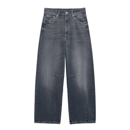 RARA Women's Straight Cut Jeans with Traditional Five Pocket Design Button Fly and Stitched Detailing for Casual Outfits