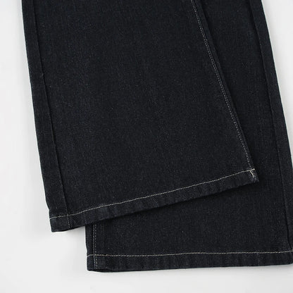 Women's Slim Fit Flared Jeans Y2K Vintage Low Rise Stretch Denim Pants with Embroidery Distressed Style for Everyday Outfits