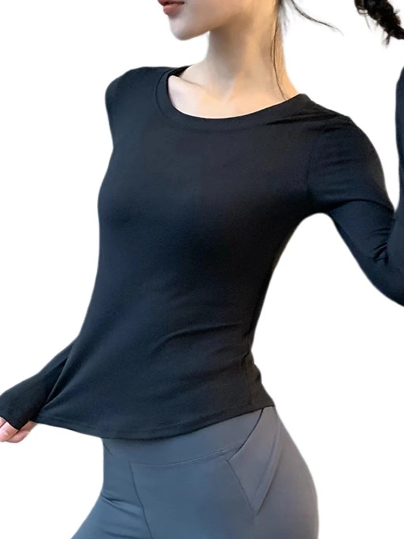 Yoga Tops for Women, Long-Sleeved Fitness Clothes, Sportswear, Running Training Clothes, Breathable Quick-Drying Clothes, Pilates High-End Sportswear
