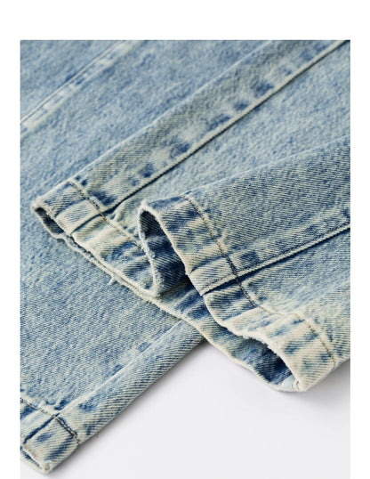 TOYOUTH Women Denim Jeans 2024 Autumn Winter New Mide Waist Straight Wide Leg Long Pants