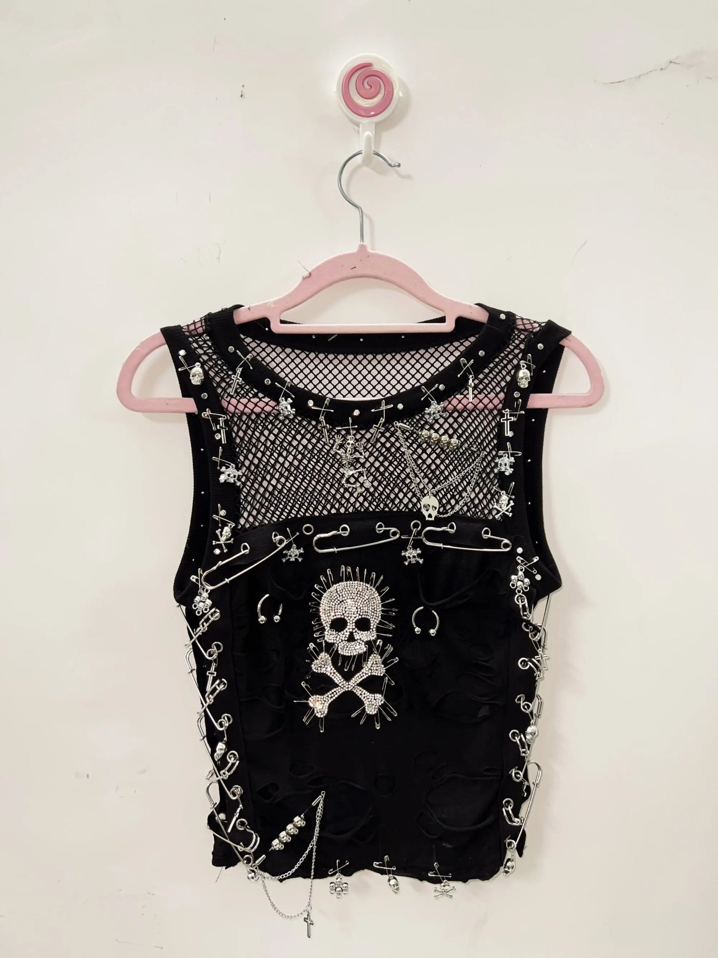 Cross Tank Tops y2k clothes y2k crop top Gothic Tank Tops Punk  Tops harajuku fashionSkull Tank Tops bustier top gothic clothes