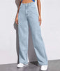 Spring 2026 New High Waist Straight Slim Jeans Women Mopping Wide Legs European and American Loose Jeans