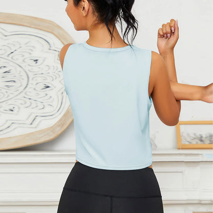 Sports Shirt Vest Loose Seamless Breathable Quick Drying Top Gym Running Fitness Yoga Clothing Lightweight Tops For Women