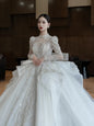 Customized Luxury Bridal Main Dress Long Sleeve Wedding Dress Light High-end Heavy Industry Tail High-quality Vestidos De Noiva
