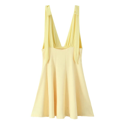 HH Women's New Fashion Mini Dress White Black V-Neck Backless Zipper Decorate Female Summer Sexy Chic Sleeveless Dresses