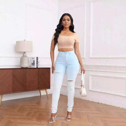 Skinny Jeans Women Pencil Pants Super Stretch Denim Sexy Slim Women Fashion Fashion Waist Retro Commuter