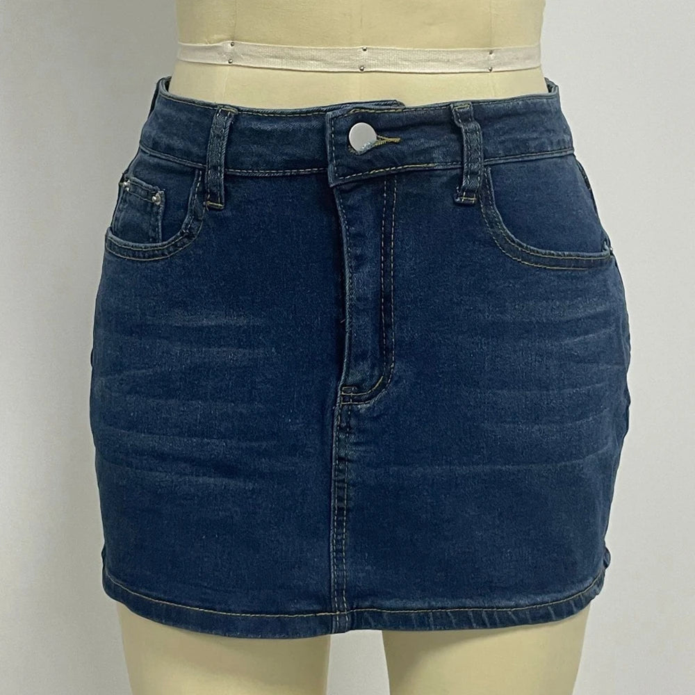 Womens Denim Short Skirts Jeans Straight High Waist Casual Sexy Girls Slim Mini Lovely Basic Vintage Students Streetwears