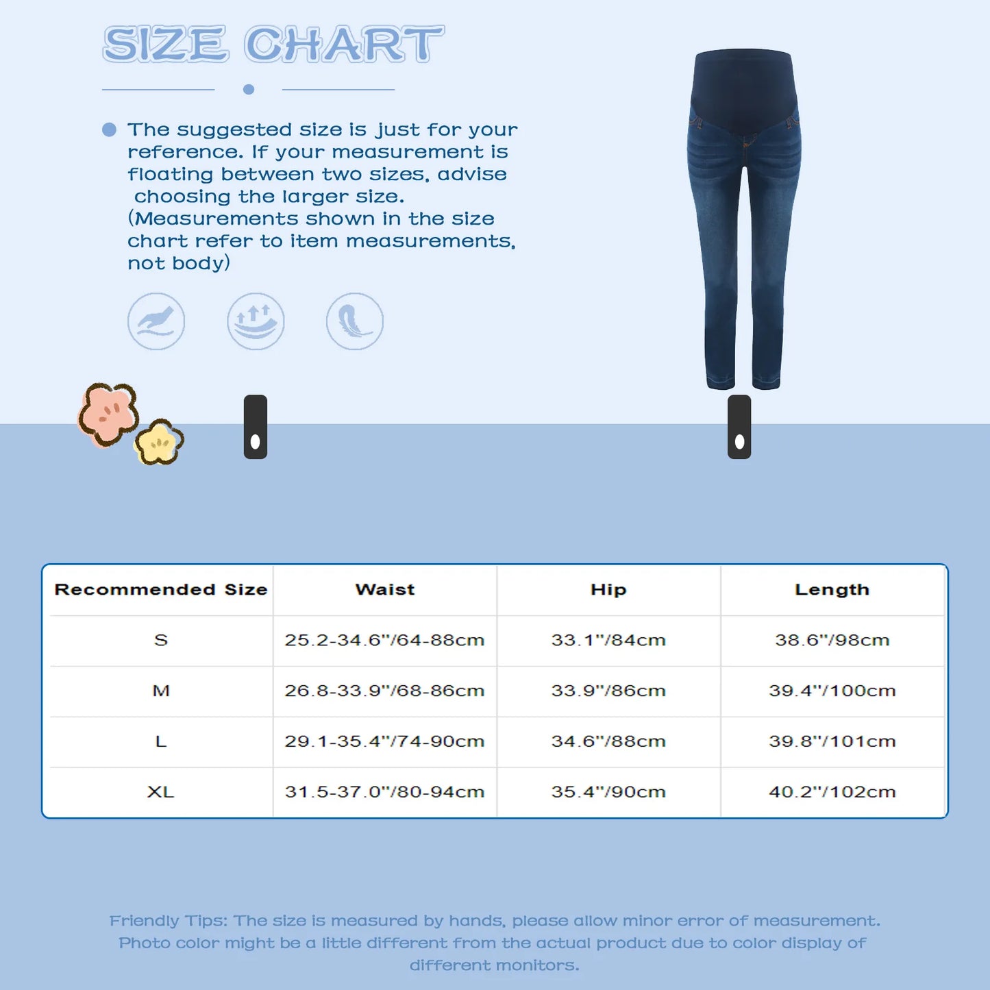 Pregnant Women High Waist Support Belly Jeans Maternity Hip Lifting Elastic Denim Pants Daily Work Wear Streetwear Loungewear