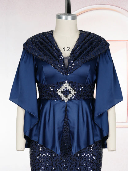 Plus Size Evening Dresses for Women African Luxury Gown Elegant Turkey Muslim Wedding Party Long Dress Ankara Sequin Robe 2026