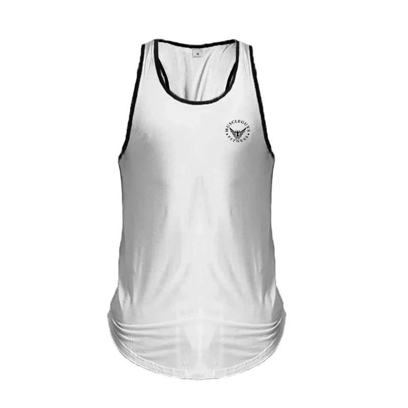 Gym Bodybuilding Sports T-shirt Workout Muscle Vest Fitness Cotton Breathable Sleeveless T-shirt Men Training Tank Tops