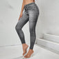 2025 Autumn Winter Denim Yoga Pants Women Vintage Casual Skinny Jeans Tights Woman Pocket High Waist Outdoor Joggers Trousers