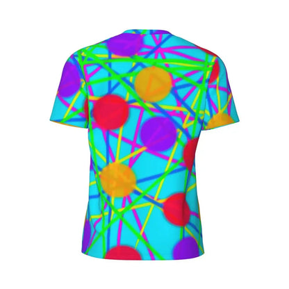 Gym T Shirt For Mens Retro Dots And Stripes T Shirts Fashion Blue Line Design Summer Tees O Neck Basic Graphic Clothes Plus Size