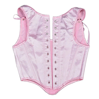 Corset Tops for Women Renaissance Boned Overbust Bustier Corset Top