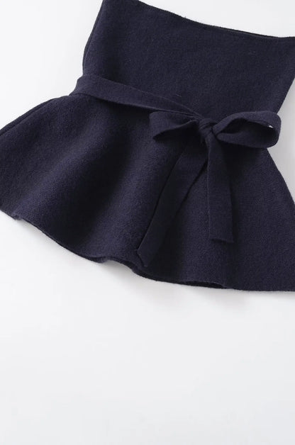 HH Women New Fashion Short Skirt Style Hem Knitted Bow Top Female Summer Sexy Sleeveless Backless Casual Solid Slim Tops Mujer