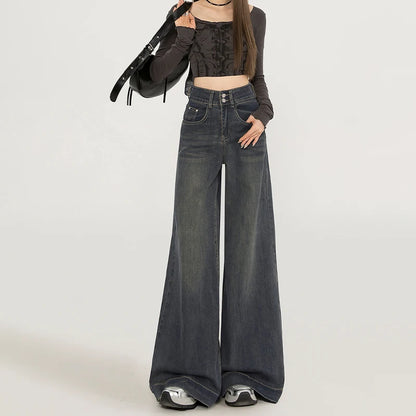 Wide Leg Jeans For Women In Spring And Autumn New High Waisted Loose Floor Jeans