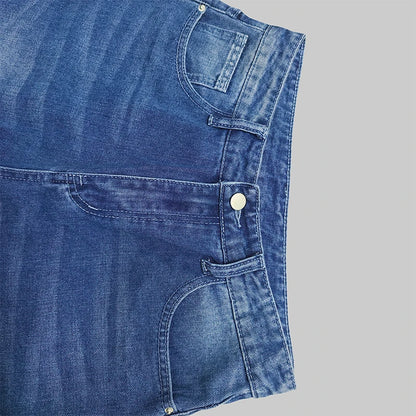 Beautyblue Jeans Women Long Pants Elegant Zipper Jean Pants 2025 Summer Multi-pocket Bottom Denim Ankle Straight Length Trousers