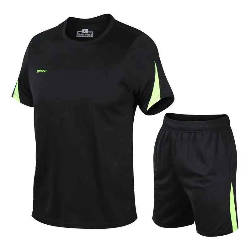 2 Piece Men's Quick Dry Gym Fitness Badminton Sports Suit Clothes Running Jogging Sportswear Workout Workout Set Sportswear