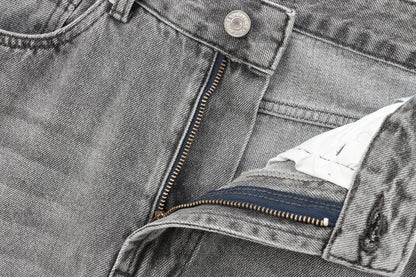 ETJ Wide-leg high-waisted jeans  women's classic everything with five pockets washed soft comfortable ultra-long jeans6045022