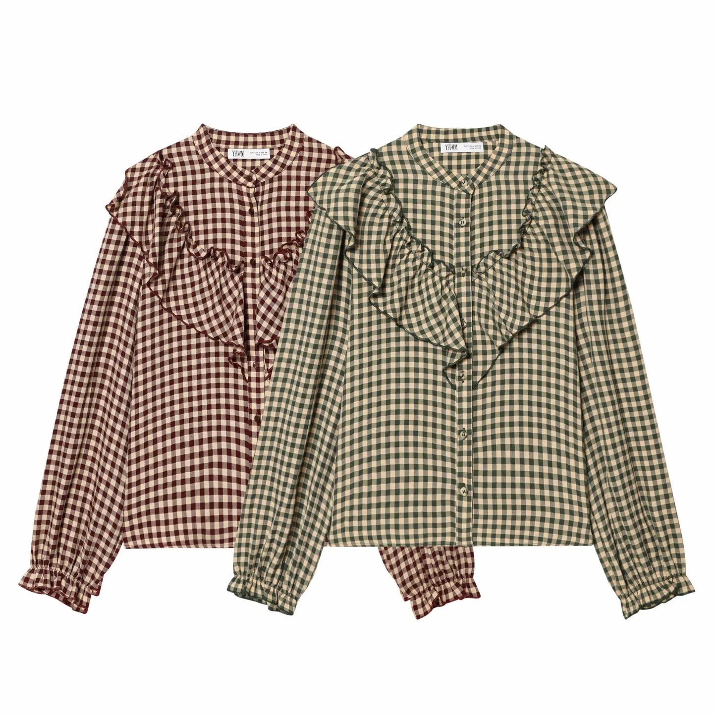 Women Blouses Tops Spring New Fashion Plaid Layered Elegant Women's Shirts Tops Chic Street Single-breasted Tops