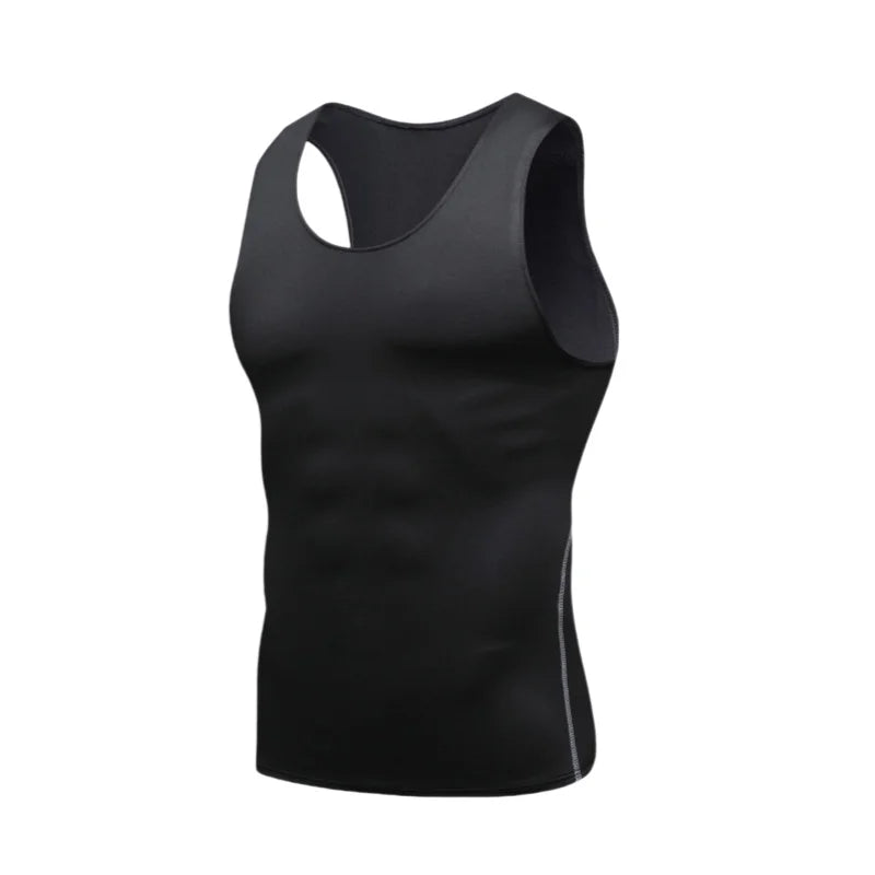 Men's Gyms Clothing Sports Fitness Tank Top Quick Dry Vest Workout Running Sportswear Tops Round Neck Sports Shirt