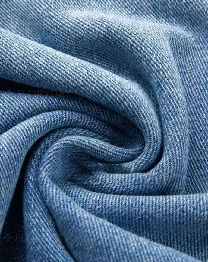 Women's casual trousers 2024 Spring/Summer Latest Button Fly Ripped Button Pocket Low Waist Straight Daily Versatile Denim Jeans