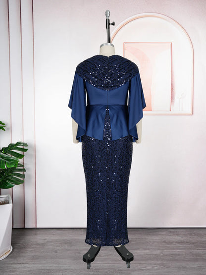 Plus Size Evening Dresses for Women African Luxury Gown Elegant Turkey Muslim Wedding Party Long Dress Ankara Sequin Robe 2026