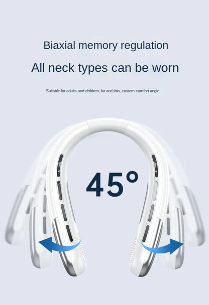 Xiaomi Portable Neck Fan Mini Bladeless Silent Neckband Fan USB Rechargeable 3 Speeds Mute Wireless Electric Cooler For Sport