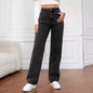 Women's Jeans Women's High Waisted Slim Fit Straight Leg Denim Pants